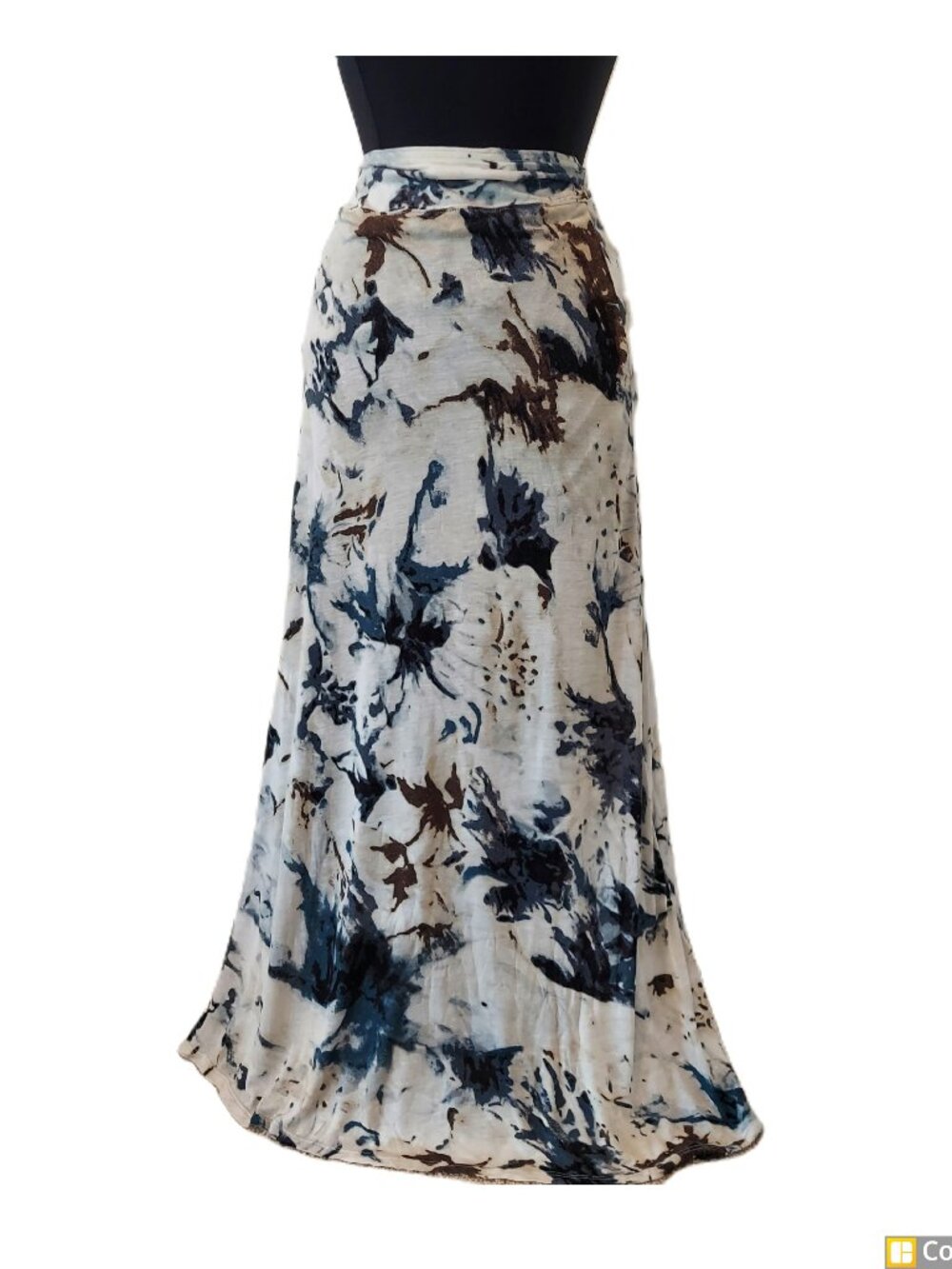 Kensie Floral A-line Maxi Skirt with Underskirt SZ M Rayon Mix